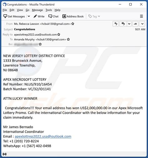 SCAM ALERT: No, you were not selected by a lottery winner to .